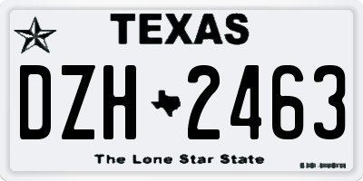 TX license plate DZH2463