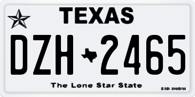 TX license plate DZH2465