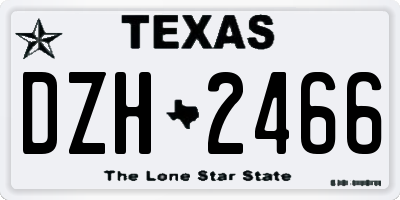 TX license plate DZH2466