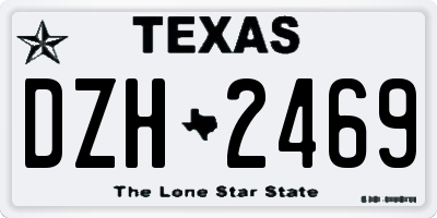 TX license plate DZH2469
