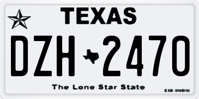 TX license plate DZH2470