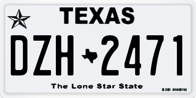 TX license plate DZH2471
