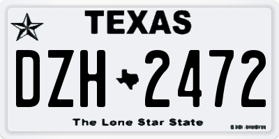 TX license plate DZH2472