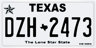 TX license plate DZH2473