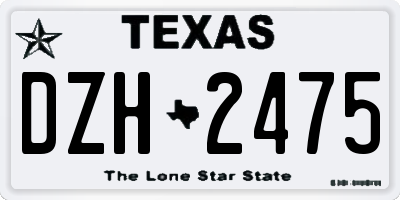 TX license plate DZH2475