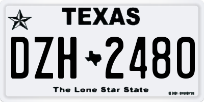 TX license plate DZH2480