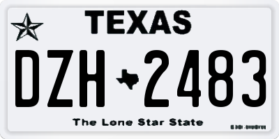 TX license plate DZH2483