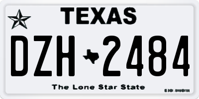 TX license plate DZH2484