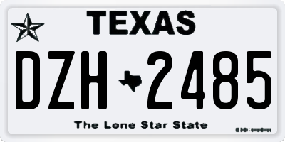 TX license plate DZH2485