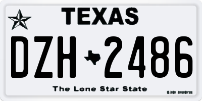 TX license plate DZH2486
