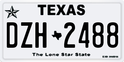 TX license plate DZH2488