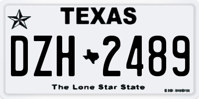 TX license plate DZH2489