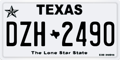 TX license plate DZH2490