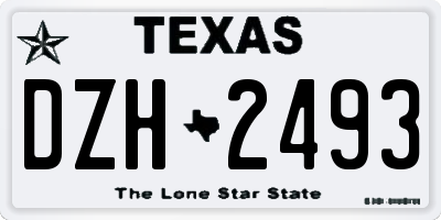 TX license plate DZH2493