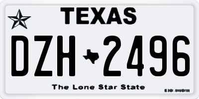 TX license plate DZH2496