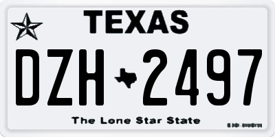 TX license plate DZH2497