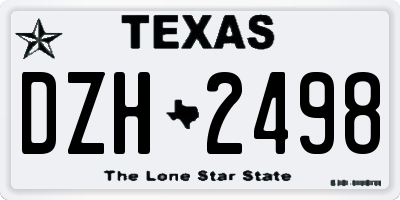 TX license plate DZH2498