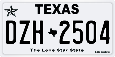 TX license plate DZH2504
