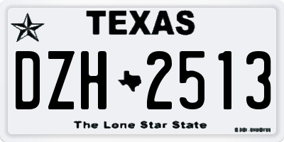 TX license plate DZH2513