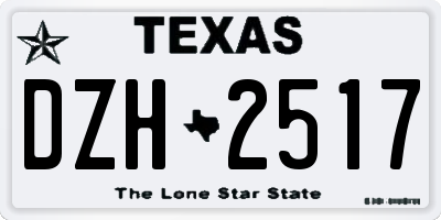 TX license plate DZH2517