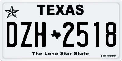 TX license plate DZH2518