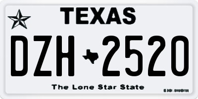TX license plate DZH2520