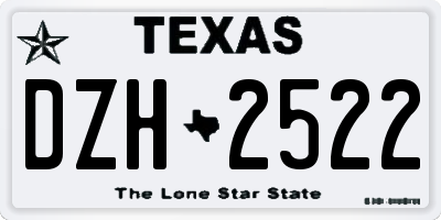 TX license plate DZH2522