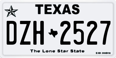 TX license plate DZH2527