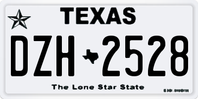 TX license plate DZH2528
