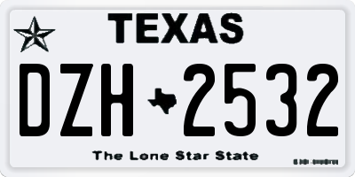 TX license plate DZH2532