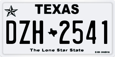 TX license plate DZH2541