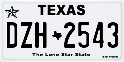 TX license plate DZH2543