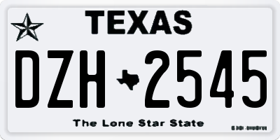 TX license plate DZH2545