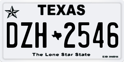 TX license plate DZH2546