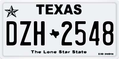 TX license plate DZH2548