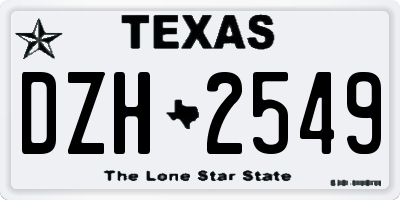 TX license plate DZH2549