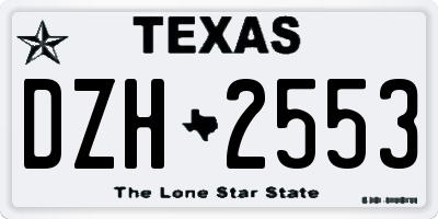 TX license plate DZH2553