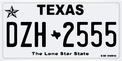 TX license plate DZH2555