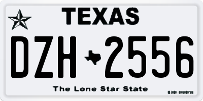 TX license plate DZH2556