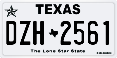 TX license plate DZH2561
