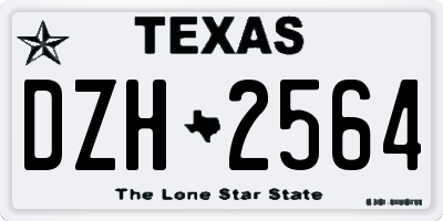 TX license plate DZH2564