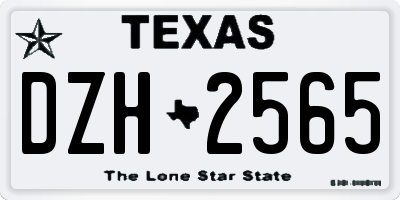 TX license plate DZH2565
