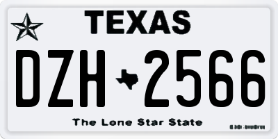 TX license plate DZH2566