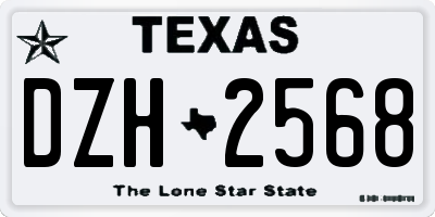 TX license plate DZH2568