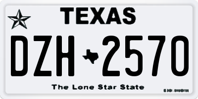 TX license plate DZH2570