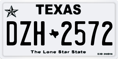 TX license plate DZH2572