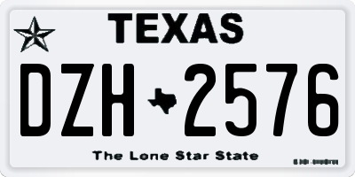 TX license plate DZH2576