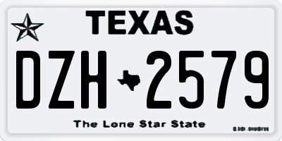TX license plate DZH2579