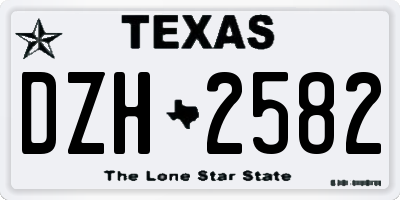 TX license plate DZH2582