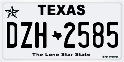 TX license plate DZH2585